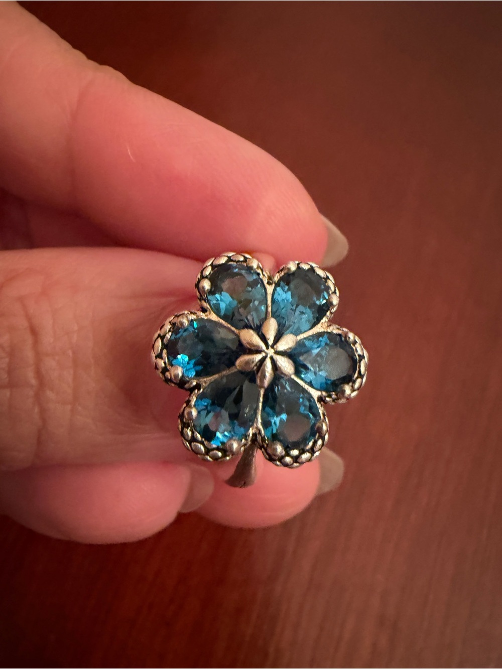 Ann king STERLING SILVER RING, SZ 6, BLUE TOPAZ RARE